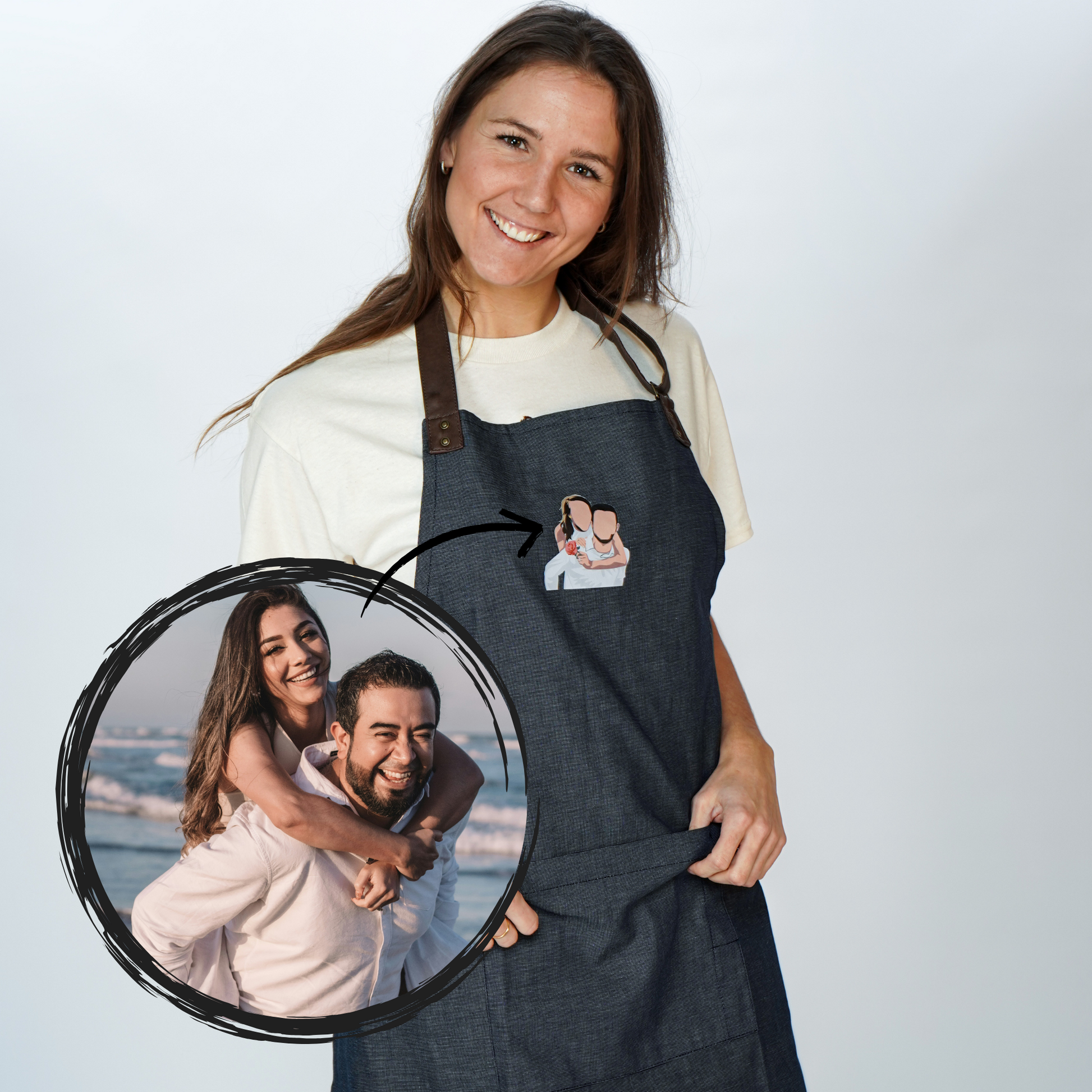 Apparel | Leather Straps Apron - Custom Drawing Of Picture Printed-Weardies